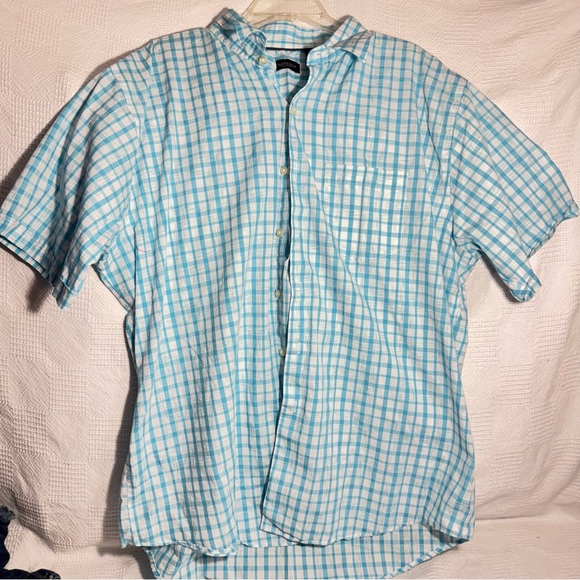 Van Heusen Mens Short Sleeve Button Up Dress Shirt Size xlarge‎ 17-17 1/2 - Picture 1 of 4